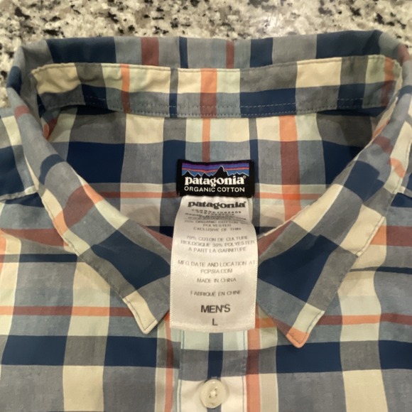Patagonia Organic Cotton Short Sleeve Button Down Plaid Shirt Adult Medium #669 - Picture 8 of 11